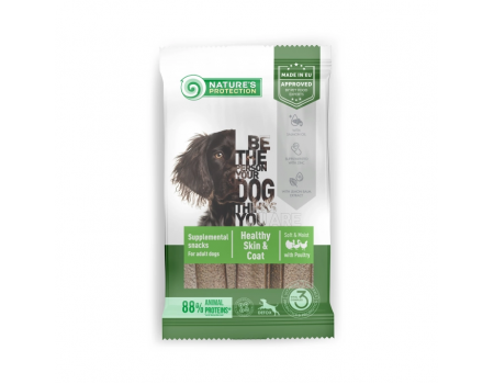 Лакомство для взрослых собак Nature's Protection LT Healthy Skin & Coat, с мясом птиц, 160 г