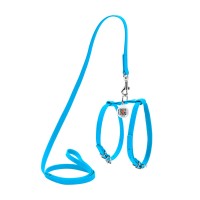 Шлея Collar "WAUDOG GLAMOUR" з повідцем для кішок, дрібних собак, Ш 12мм, блакитний
