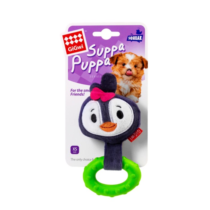 Игрушка для собак Пингвин с пищалкой GiGwi Suppa Puppa, текстиль/резина, 15 см