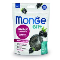 Лакомство Monge Gift Dog Puppy and Junior Growth support свинина с ежевикой 150 г*