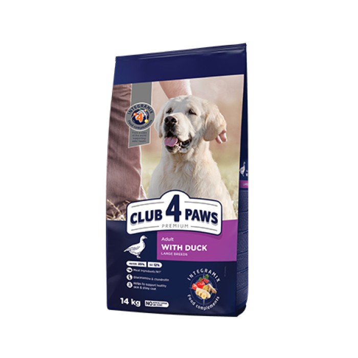 Club 4 Paws (Клуб 4 лапы) ПРЕМИУМ ДЛЯ БОЛЬШИХ ПОРОД с уткой 14 кг
