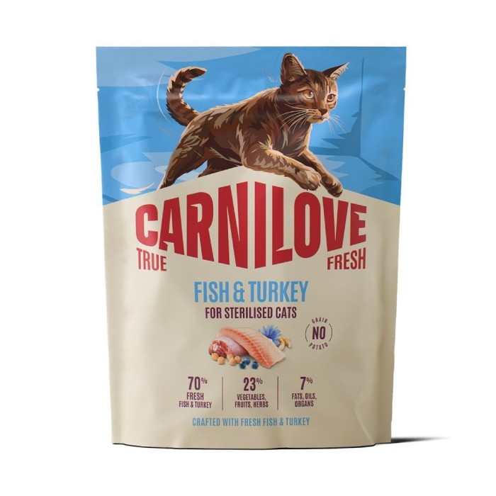 Корм сухий Carnilove True Fresh Fish & Turkey Sterilised для стерилізованих котів риба та індичка 400г