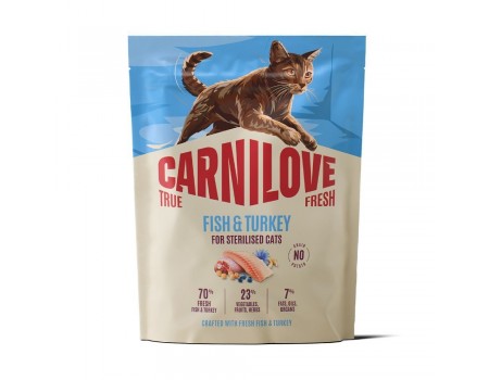 Корм сухий Carnilove True Fresh Fish & Turkey Sterilised для стерилізованих котів риба та індичка 2 кг