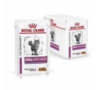 Влажный корм для взрослых кошек ROYAL CANIN RENAL CHICKEN 0.085 кг 8+4..