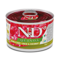 Влажный корм N&D Quinoa Skin&Coat ADULT MINI при пищевой аллергии с уткой, киноа, кокос и куркума 140г (102376)