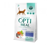 Сухий корм Optimeal, для стерилізованих котів, лосось, 0.7 кг..