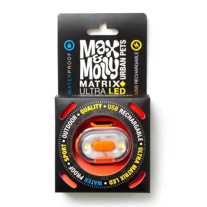 Фонарик Max&Molly Matrix Ultra LED - Safety, силикон, оранжевый