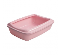 Туалет під наповнювач AnimAll для кішок, з лопаткою, рожевий, 50×37×13..