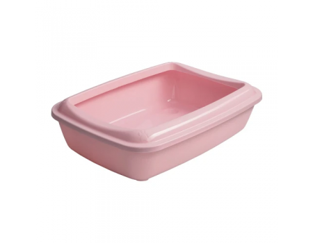 Туалет під наповнювач AnimAll для кішок, з лопаткою, рожевий, 50×37×13.5 см