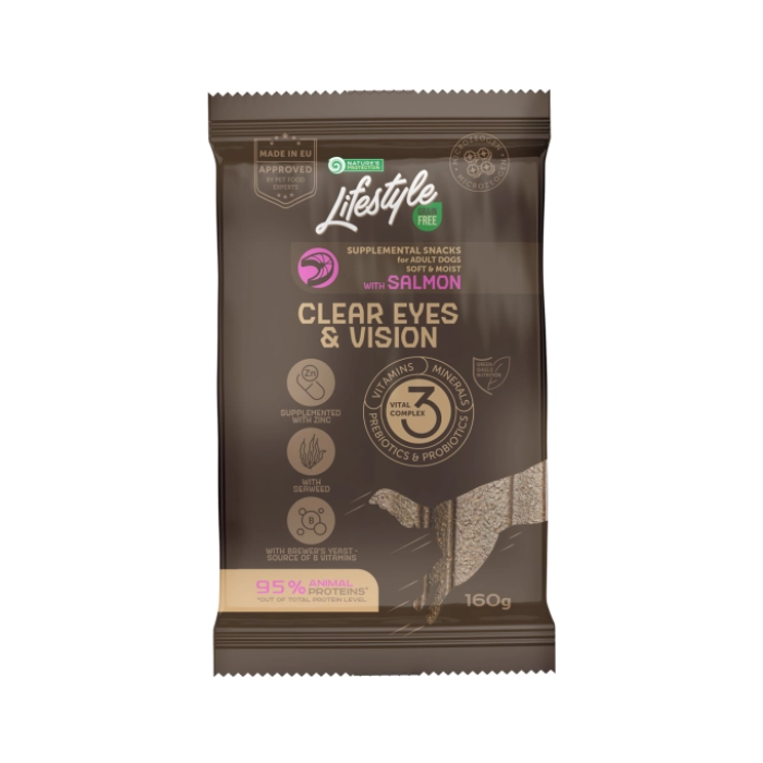 Беззернові ласощі Nature's Protection LT LifeStyle Clear Eyes & Vision, підтримка зору активних дорослих собак, з лососем, 160 г