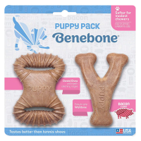 Набір з 2 міцних іграшок для жування Benebone - Кленова гілка+Важіль, зі смаком бекону, для цуценят до 7кг