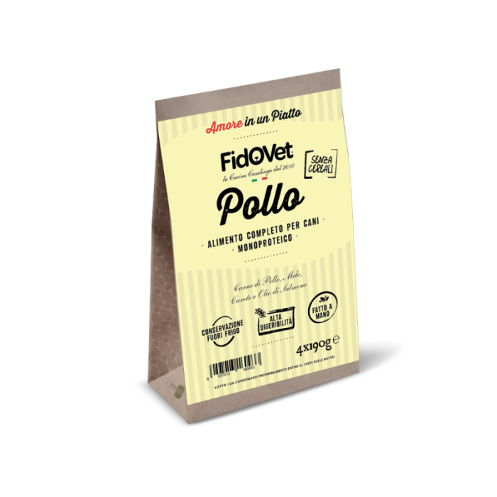 Влажный корм для собак Fidovet - Pollo (Курица), 190 г