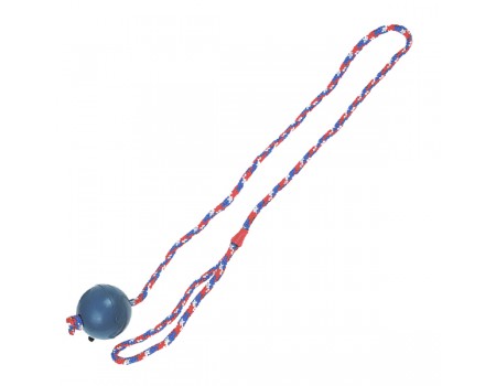 Karlie-Flamingo Ball With Rope КАРЛИ-ФЛАМИНГО игрушка для собак, мяч из литой резины на веревке , 6,3 см.