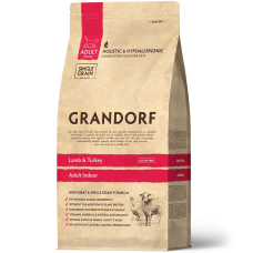 Сухой корм Grandorf Cat Indoor, для взрослых кошек, ягненок и индейка, 8 кг