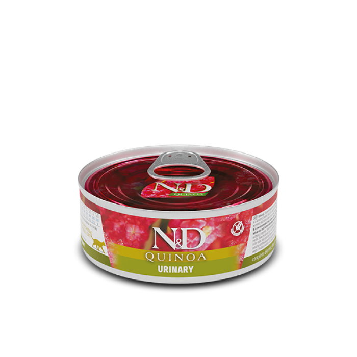 Farmina cat вологий корм N&D QUINOA URINARY, DUCK & CRANBERRY ADULT для проф. сечокам'яної хвороби, качка, кіноа, журавлина ромашка 80г 02178