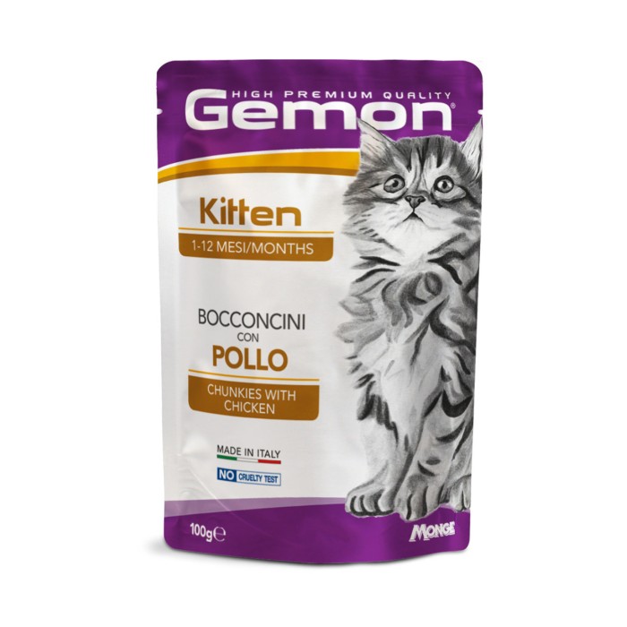 Пауч Gemon Cat Wet Kitten курица, 100 г