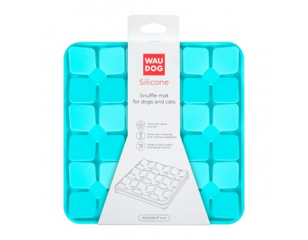 Килимок для пошуку корму WAUDOG Silicone, 205х205х17 мм, блакитний