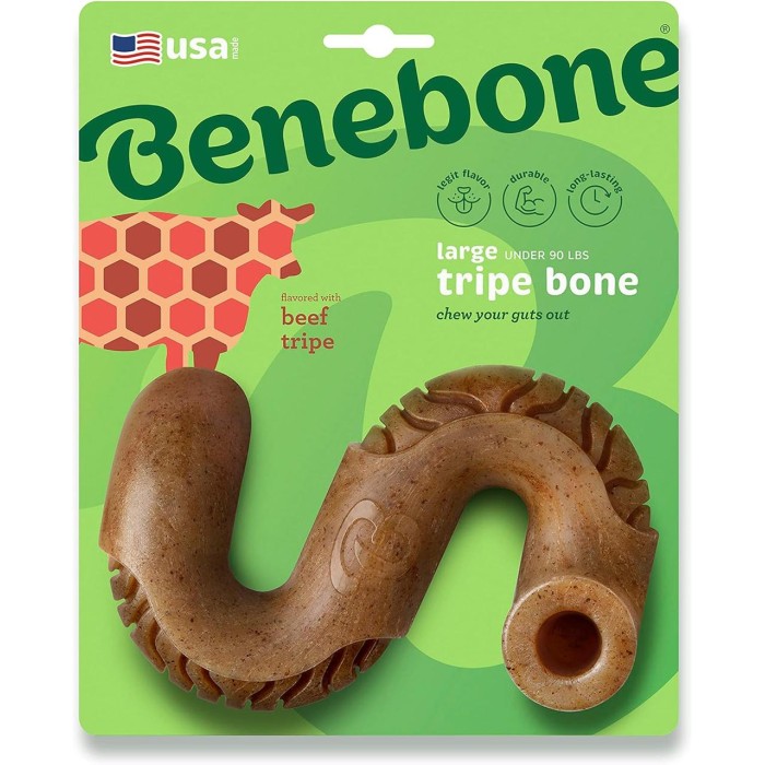 Игрушка крепкая для жевания Benebone Брюхо, со вкусом говяжьего рубца - LARGE, для собак весом до 40 кг.