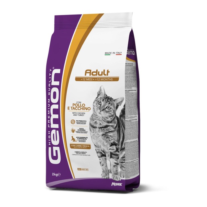 Сухой корм Gemon Cat Adult курица с индейкой, 2 кг