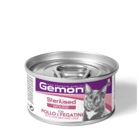 Вологий корм Gemon Cat Wet Sterilised, мус,  курка та лівер, 85 г    