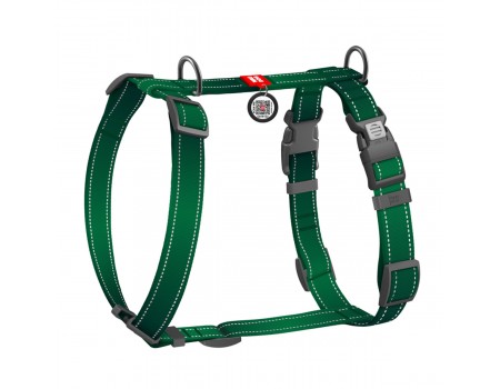 Шлея для собак H-подібна WAUDOG Nylon Mono QR світловід. розмір S Ш 15мм A 30-45cм B 35-45cм зелений