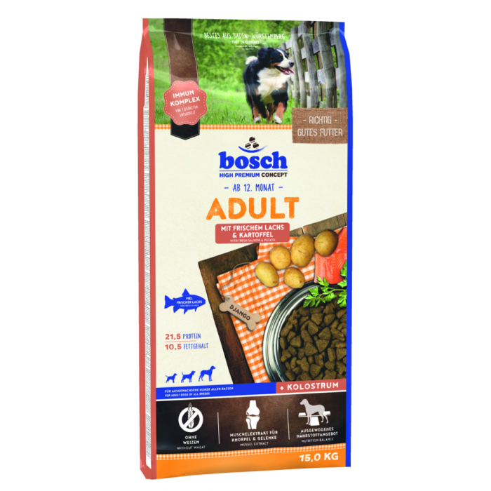 Акція Сухий корм Bosch Adult з лососем та картоплею , 15кг+3 кг