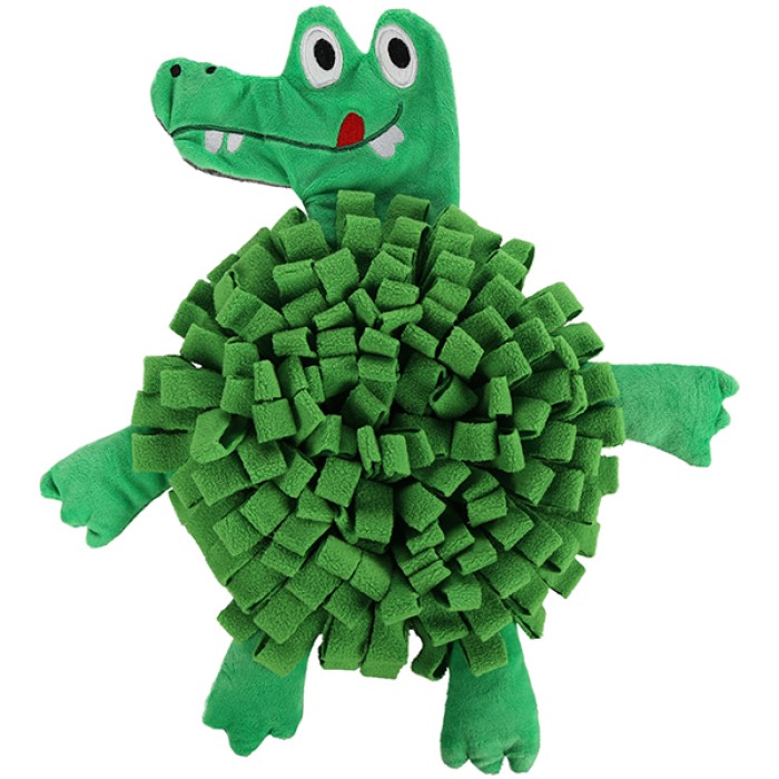 Игрушка для собак Flamingo Sniffing Carpet Crocodile ФЛАМИНГО КРОКОДИЛ нюхательный коврик, плюш/флис, 38х34х2,5 см