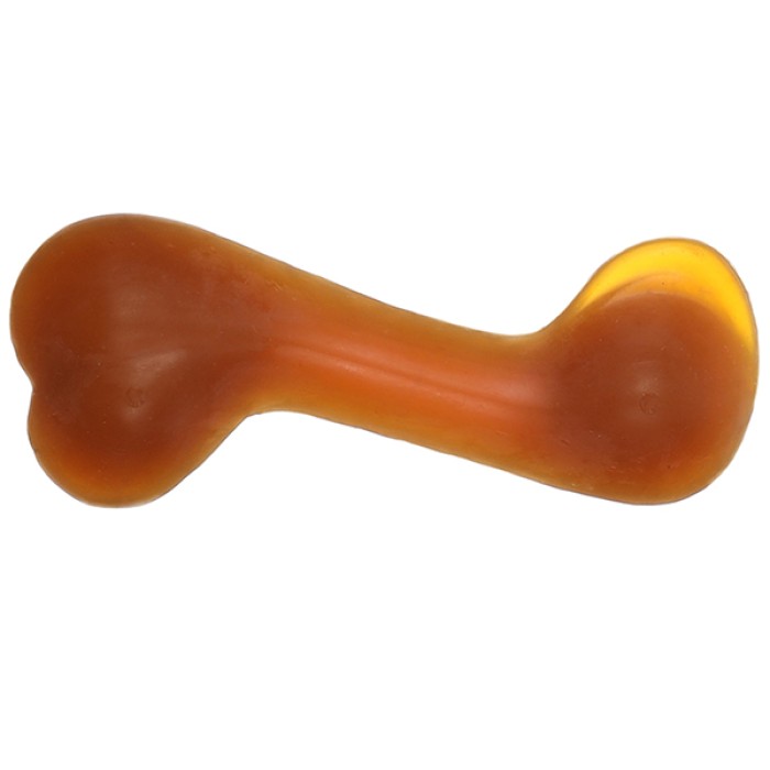 Іграшка для собак Flamingo Rubba Bone, лита вигнута кістка, 14x5.5x3.8 см, коричневий