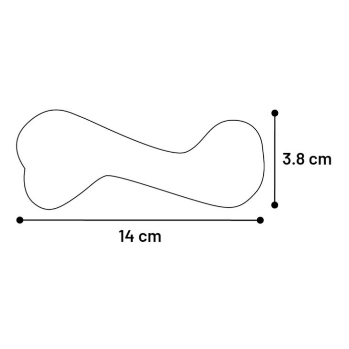 Іграшка для собак Flamingo Rubba Bone, лита вигнута кістка, 14x5.5x3.8 см, коричневий