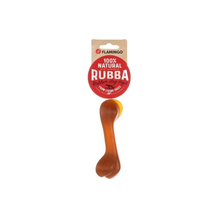 Іграшка для собак Flamingo Rubba Bone, лита вигнута кістка, 14x5.5x3.8 см, коричневий