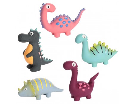 Игрушка с пищалкой для собак Flamingo Puga Dino, динозавр, латексная, в ассортименте