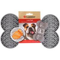 Іграшка - антистрес для собак і котів Flamingo Lick Pad Yummee ФЛАМІНГО ЛИЗАЛЬНИЙ КИЛИМОК, сірий, L 29,8х17,5х2,5 см