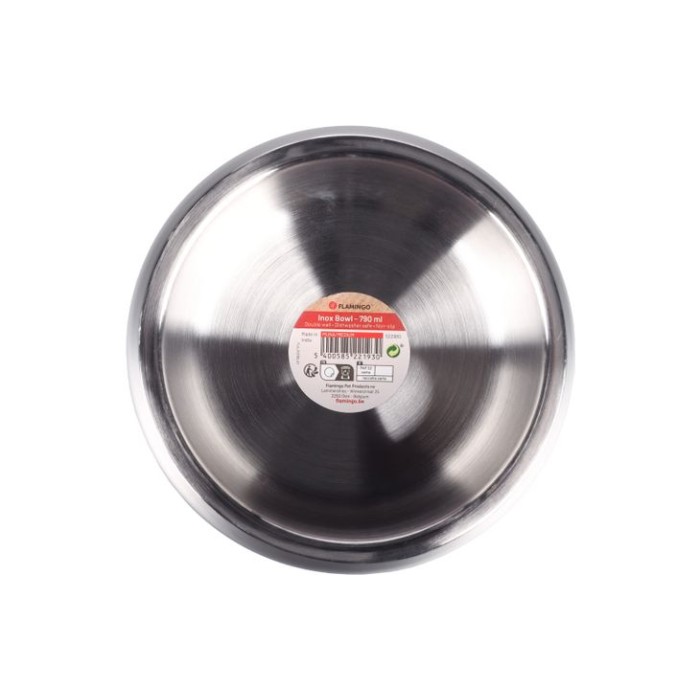 Миска для собак Flamingo Muna Silver МУНА, M 0.79 л, серебро