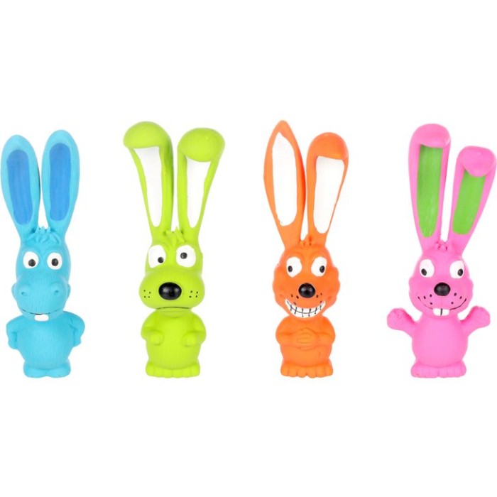 Игрушка с пищалкой для собак Flamingo Teeta Donkey Dog Fox Rabbit, латексная, осел/собака/лиса/кролик, в ассортименте, 1 шт