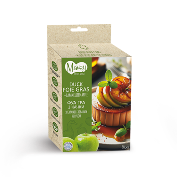 Лакомство для собак Mavsy Freeze dried, утиная фуа-гра с карамелизированным яблоком, 50 г