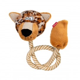 Іграшка для собак Леопард з пищалкою та мотузкою GiGwi ECO FRIENDZ, пе..