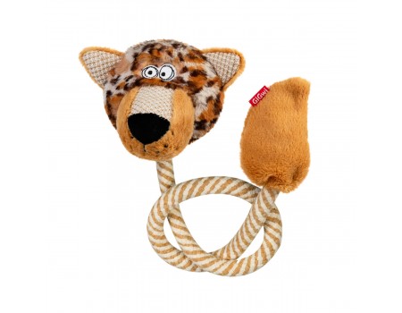 Игрушка для собак Леопард с пищалкой и бечевкой GiGwi ECO FRIENDZ, переработанный текстиль, L, 76 см