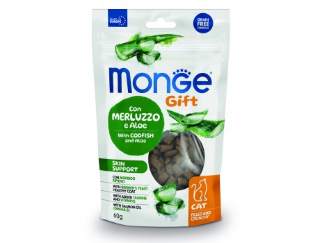Лакомство Monge Gift Cat Skin support с треской и алоэ 60 г