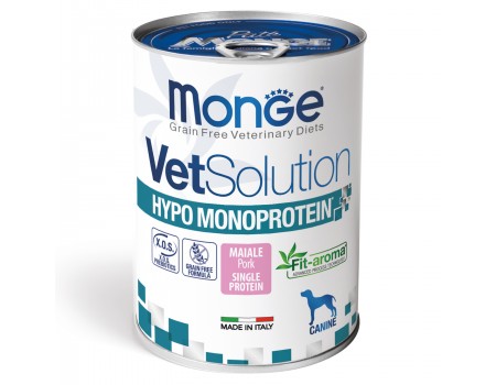 Консерви Monge VetSolution Wet Hypo canine, паштет, свинина, 400г