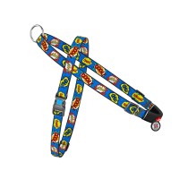 Шлей Collar для собак з ручкою WAUDOG Nylon з QR паспортом, малюнок "ВАУ", розмір M (A:45-65 см, B:55-80 см), ширина 20 мм