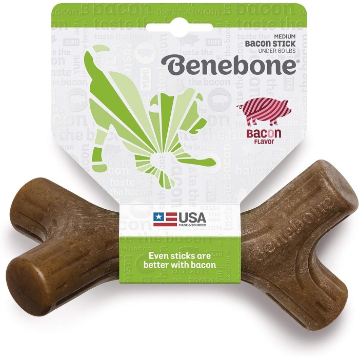 Игрушка крепкая для жевания Benebone Кленовая ветвь, со вкусом бекона - MEDIUM, для собак весом до 27 кг.