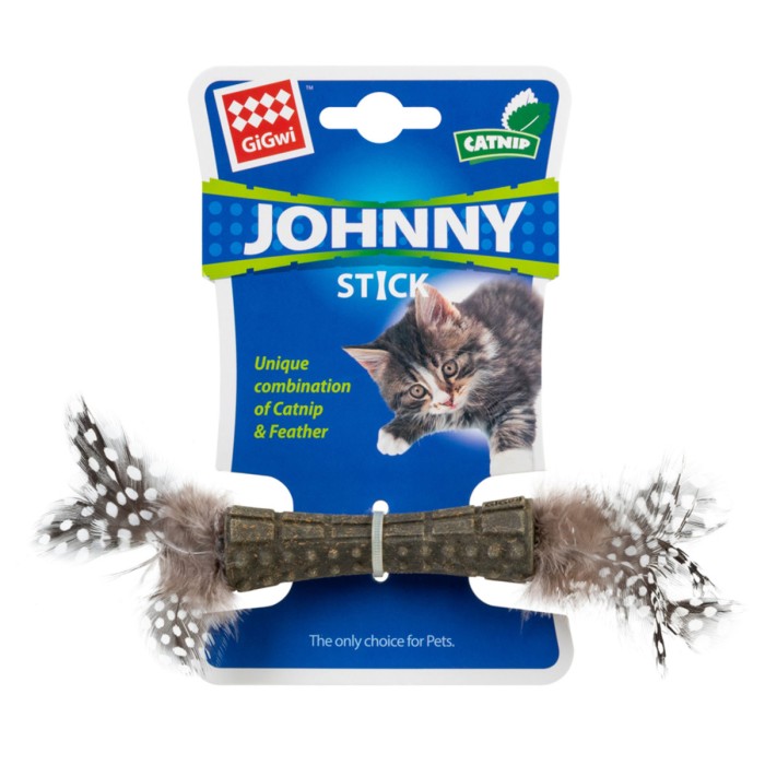 Іграшка для котів із спресованної котячої м'яти, з пір'ям GiGwi Catnip, перо, котяча м'ята, 8 см