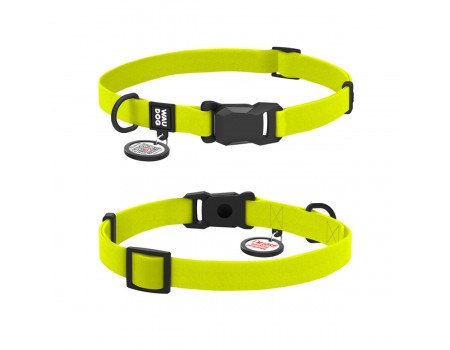 Нашийник для собак водостійкий WAUDOG Magnet c QR , магнітна пряжка, XL Ш 25мм Дов 38-58см лимонний