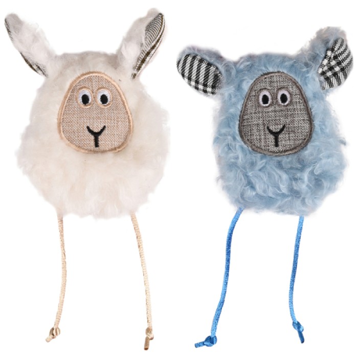 Шуршащая игрушка для кошек Flamingo Rizzo Sheep РИЦО ОВЕЧКА, с кошачьей мятой, в ассортименте, 1 шт