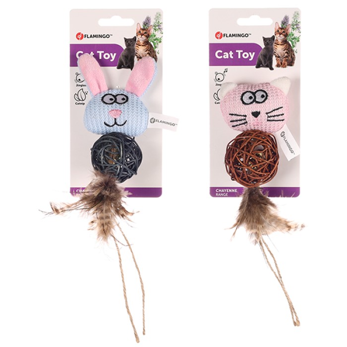 Іграшка для котів Flamingo Chayenne Rabbit Cat КРОЛИК чи КІТ, з брязкальцем і котячою м’ятою, в асортименті, 1 шт