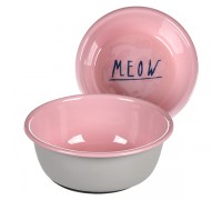 Миска для кошек Flamingo Nell Oval НЕЛЛ КРУГЛАЯ эмалированная, 0.35 л,..