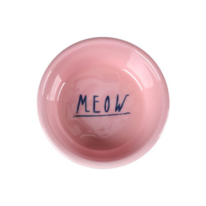 Миска для котів Flamingo Nell Oval НЕЛЛ КРУГЛА емальована, 0.25 л, рожевий - сірий
