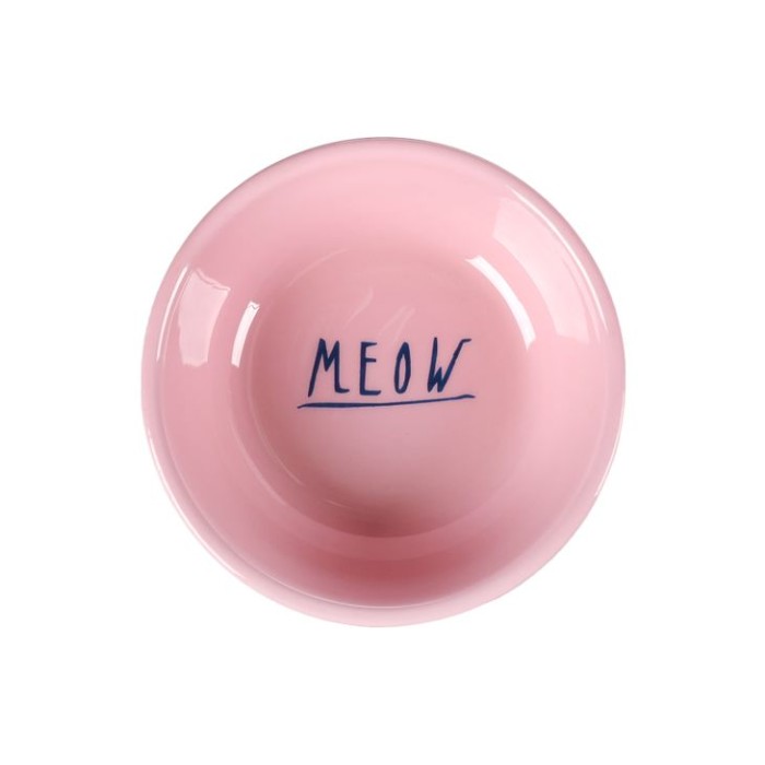 Миска для кошек Flamingo Nell Oval НЕЛЛ КРУГЛАЯ эмалированная, 0.35 л, розовый - серый