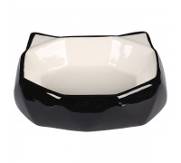 Миска для котів Flamingo Cat Kubo КУБО КЕТ, керамічна, 180мл, чорно-бі..