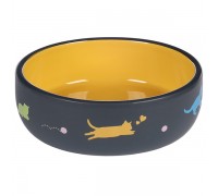 Миска для котів Flamingo Rani Round РАНІ РАУНД, керамічна, 380мл, темн..